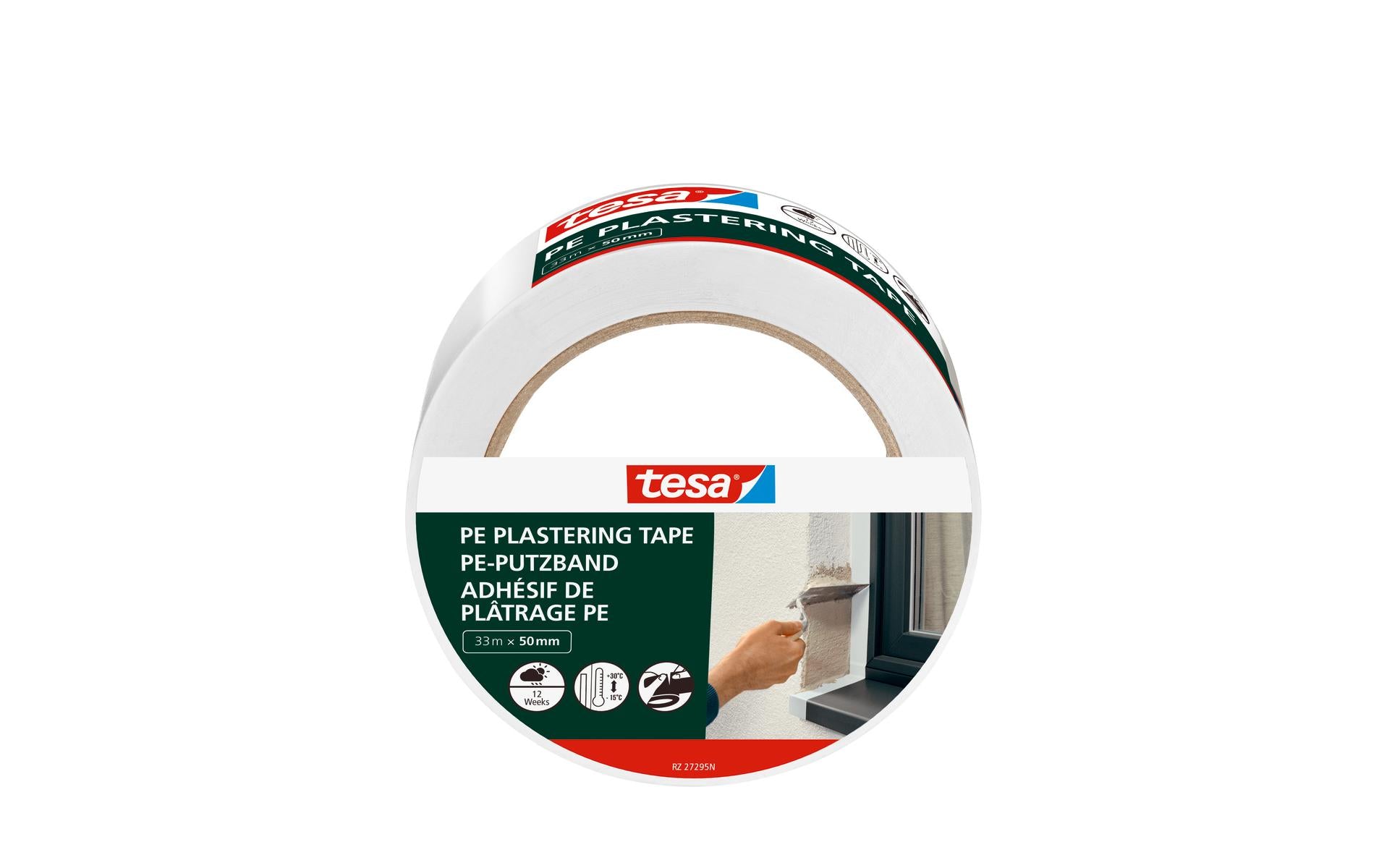 TESA Putzband, weiss – 50 mm × 33,0 m, Polyethylen, innen/aussen