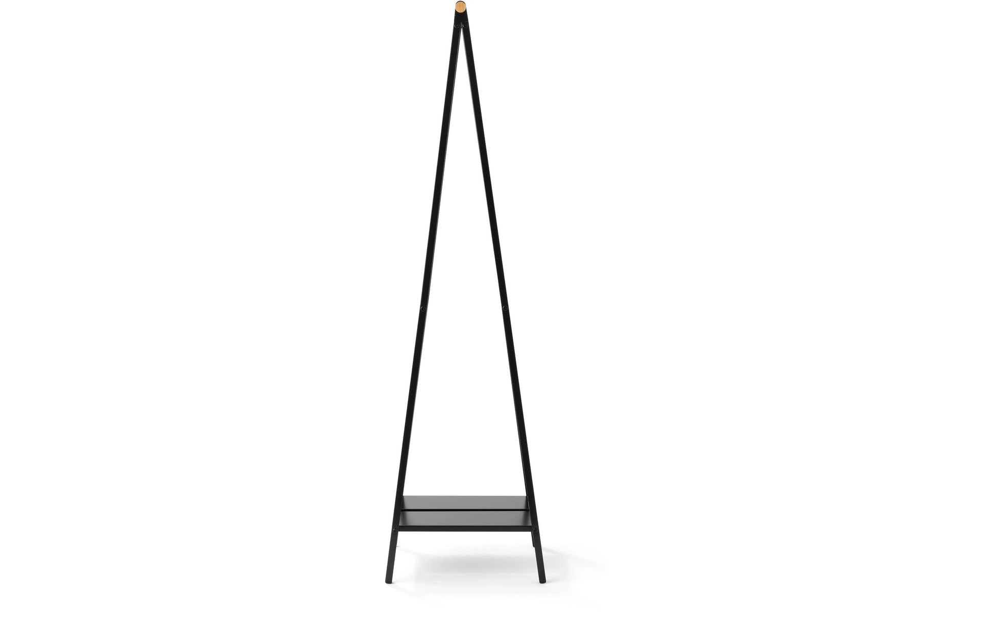 Brabantia Garderobenständer – mit Schuhhalter, Stahl/Holz, Schwarz, 34 × 47,6 × 170 cm