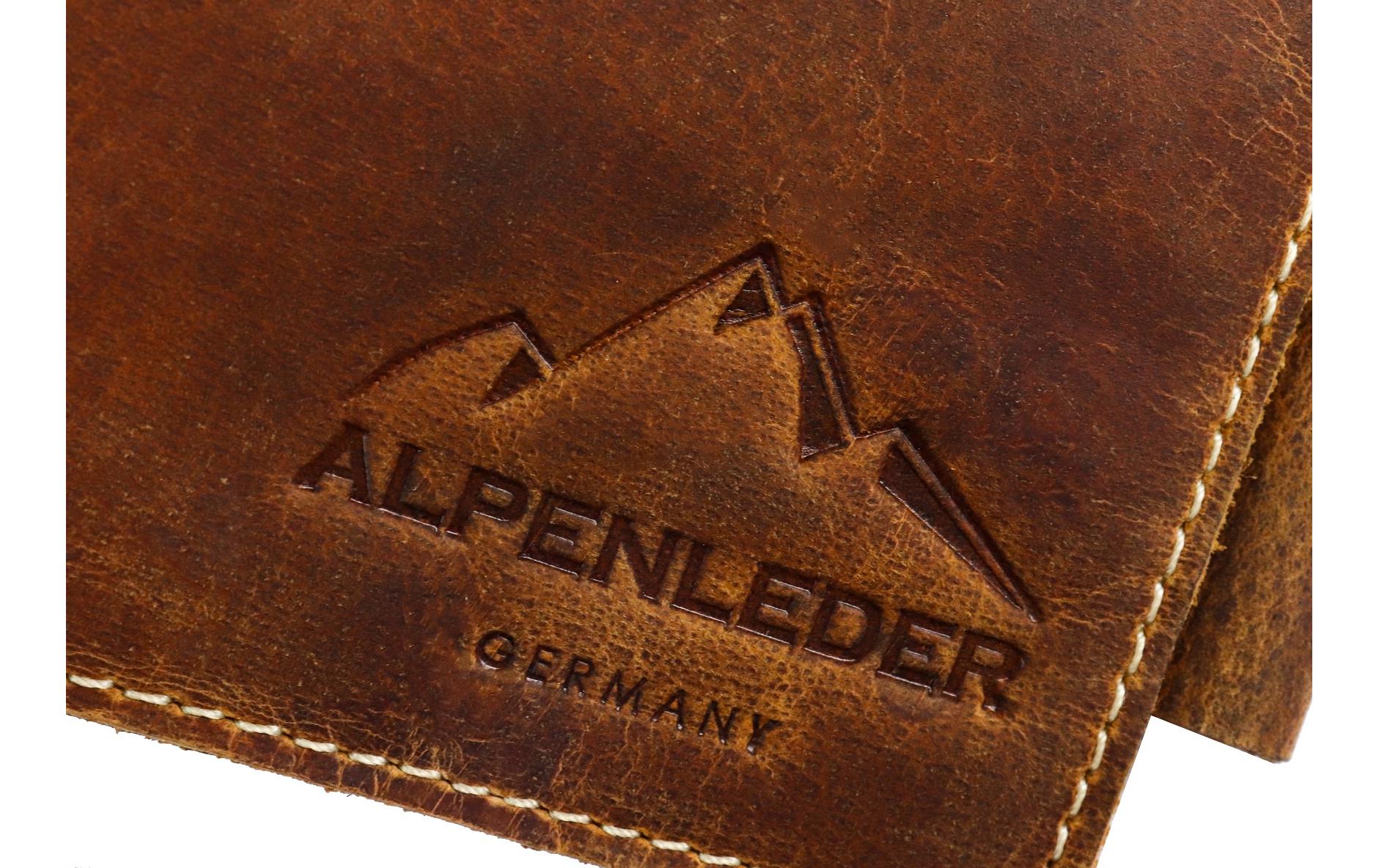 Alpenleder Notizbuch A6, liniert, Spiralbindung – hellbraun