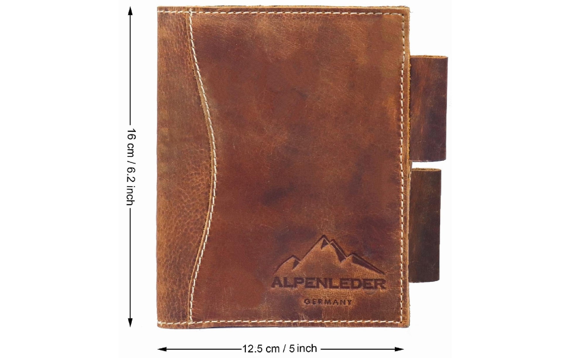 Alpenleder Notizbuch A6, liniert, Spiralbindung – hellbraun