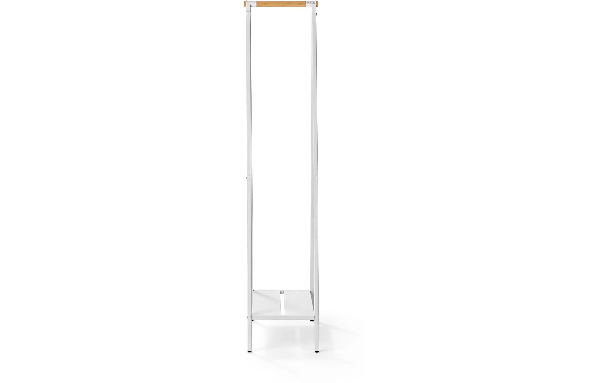 Brabantia Garderobenständer – mit Schuhhalter, Stahl/Holz, Weiss, 34 × 47,6 × 170 cm