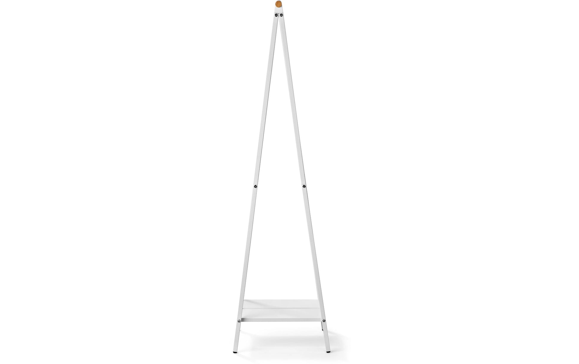 Brabantia Garderobenständer – mit Schuhhalter, Stahl/Holz, Weiss, 34 × 47,6 × 170 cm