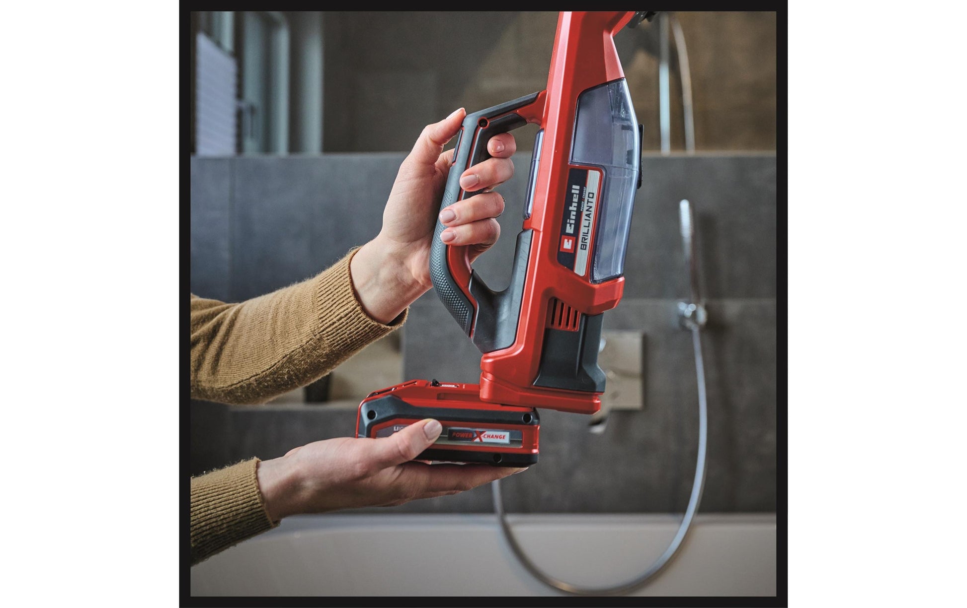 Einhell Fenstersauger BRILLIANTO – 18 V, rot