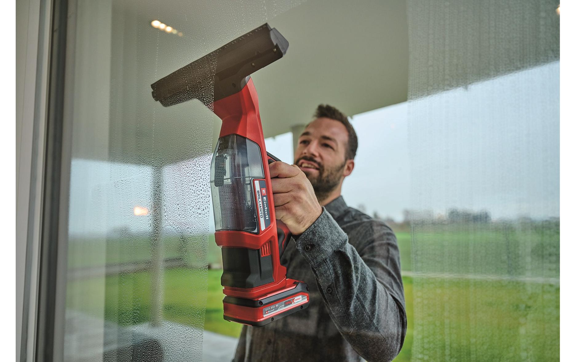 Einhell Fenstersauger BRILLIANTO – 18 V, rot