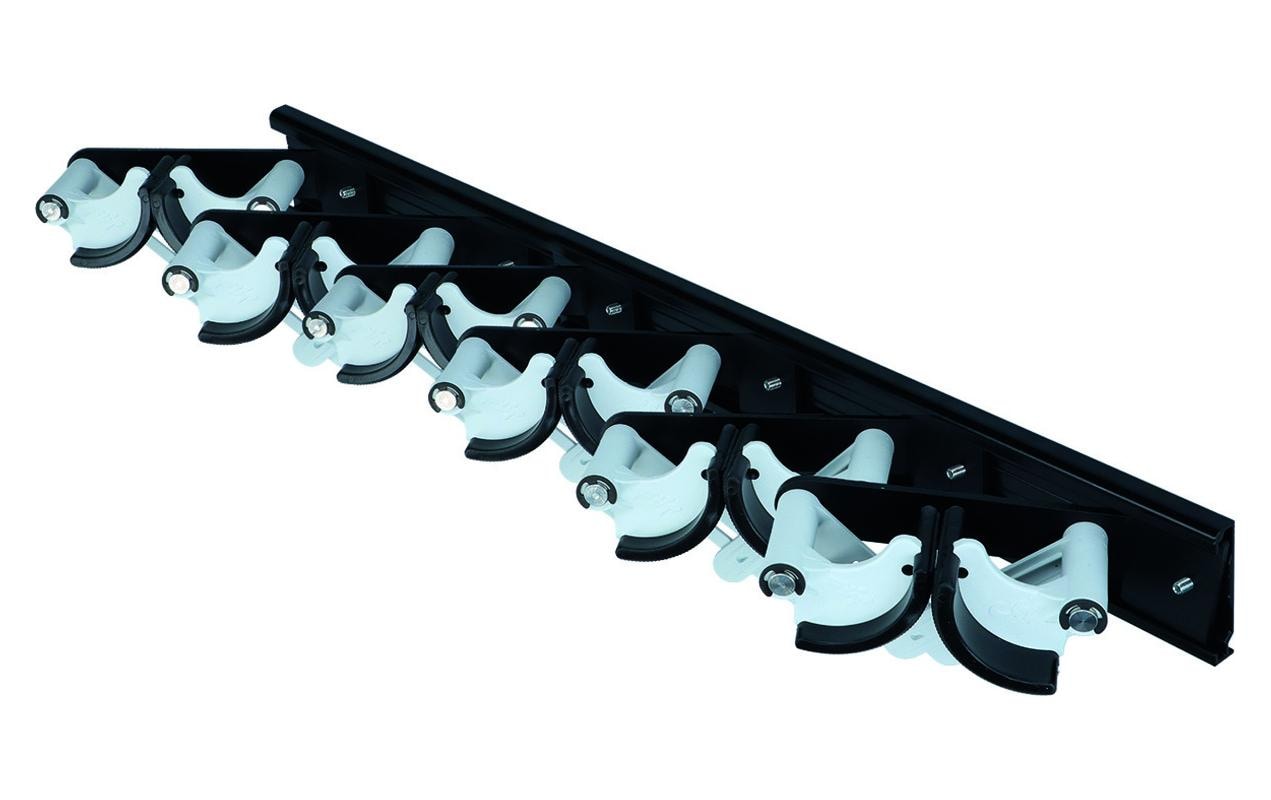 Flip Clip Wandgarderobe 6 Haken – Glasfaser/Stahl/Polyamid/Aluminium/Gummi – weiss – 985 × 100 mm