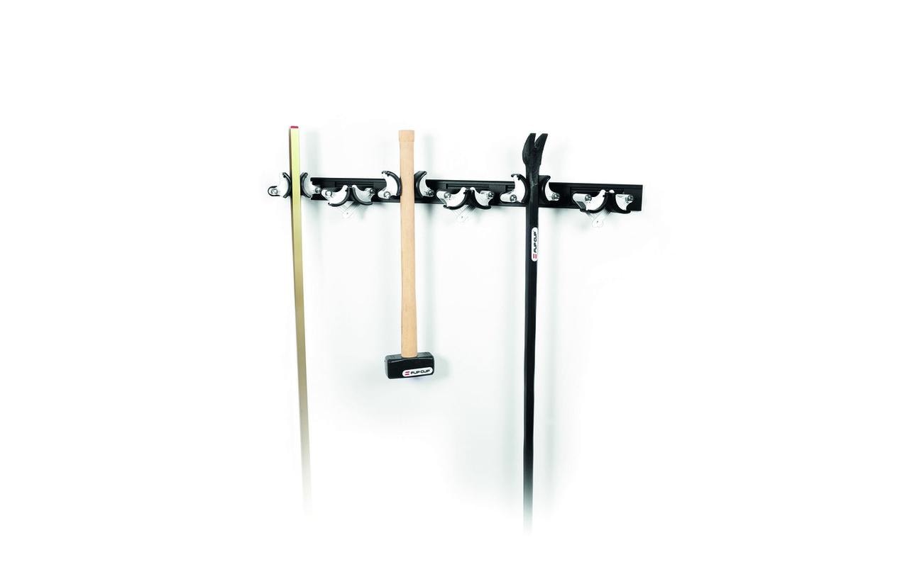 Flip Clip Wandgarderobe 6 Haken – Glasfaser/Stahl/Polyamid/Aluminium/Gummi – weiss – 985 × 100 mm