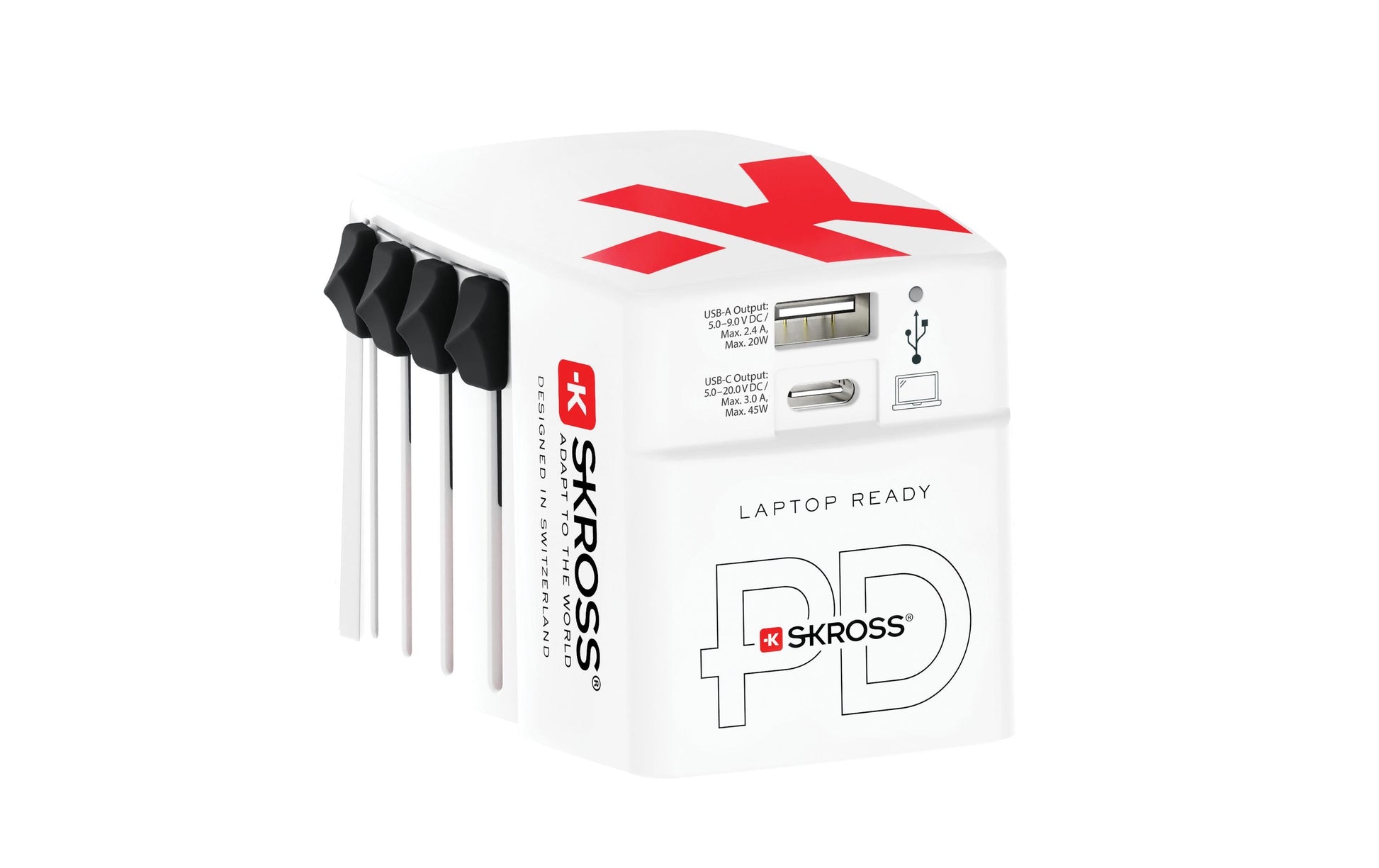 Skross World Netzteil – 52,5 W, 1× USB-C + 1× USB-A, PD – für Digitalkamera, E-Buchleser, Laptop, u. a.