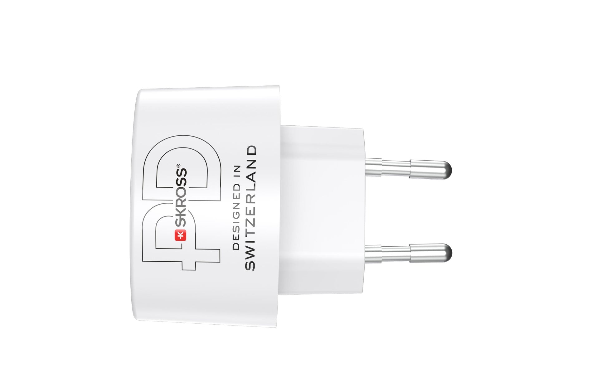 Skross AC45PD USB-Ladegerät 45 W – USB-C×1, USB-A×1 – PD, GaN – EU-Stecker (Typ C) – Weiss