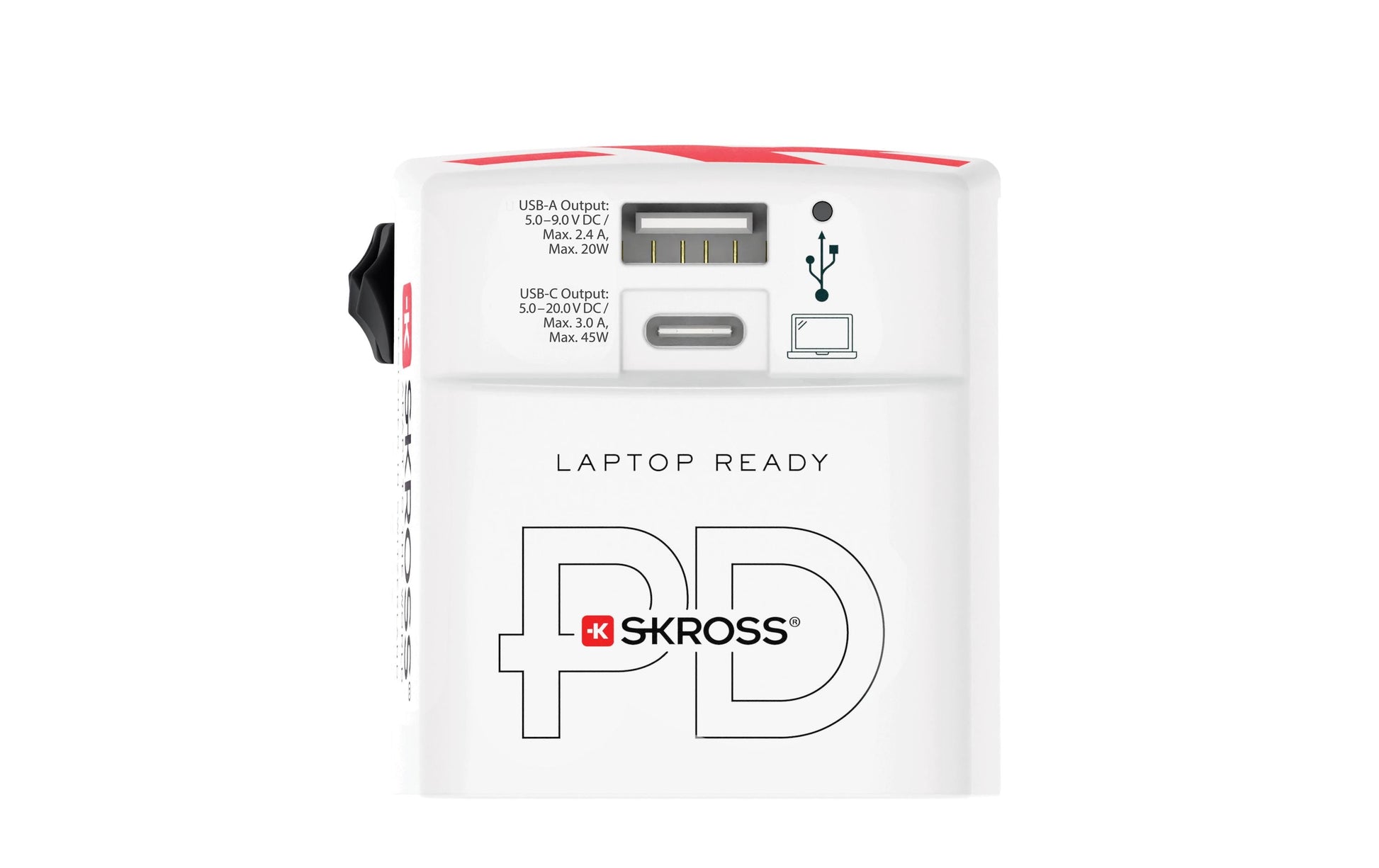 Skross World Netzteil – 52,5 W, 1× USB-C + 1× USB-A, PD – für Digitalkamera, E-Buchleser, Laptop, u. a.