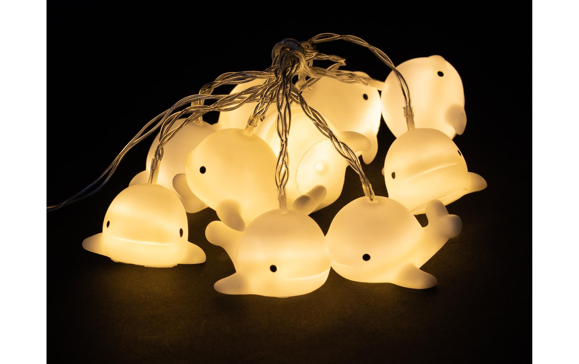 COCON Lichterkette Delphin – Starterset, 1,65 m, Warmweiss, Weiss, Batteriebetrieb, Timer, 6 h Laufzeit