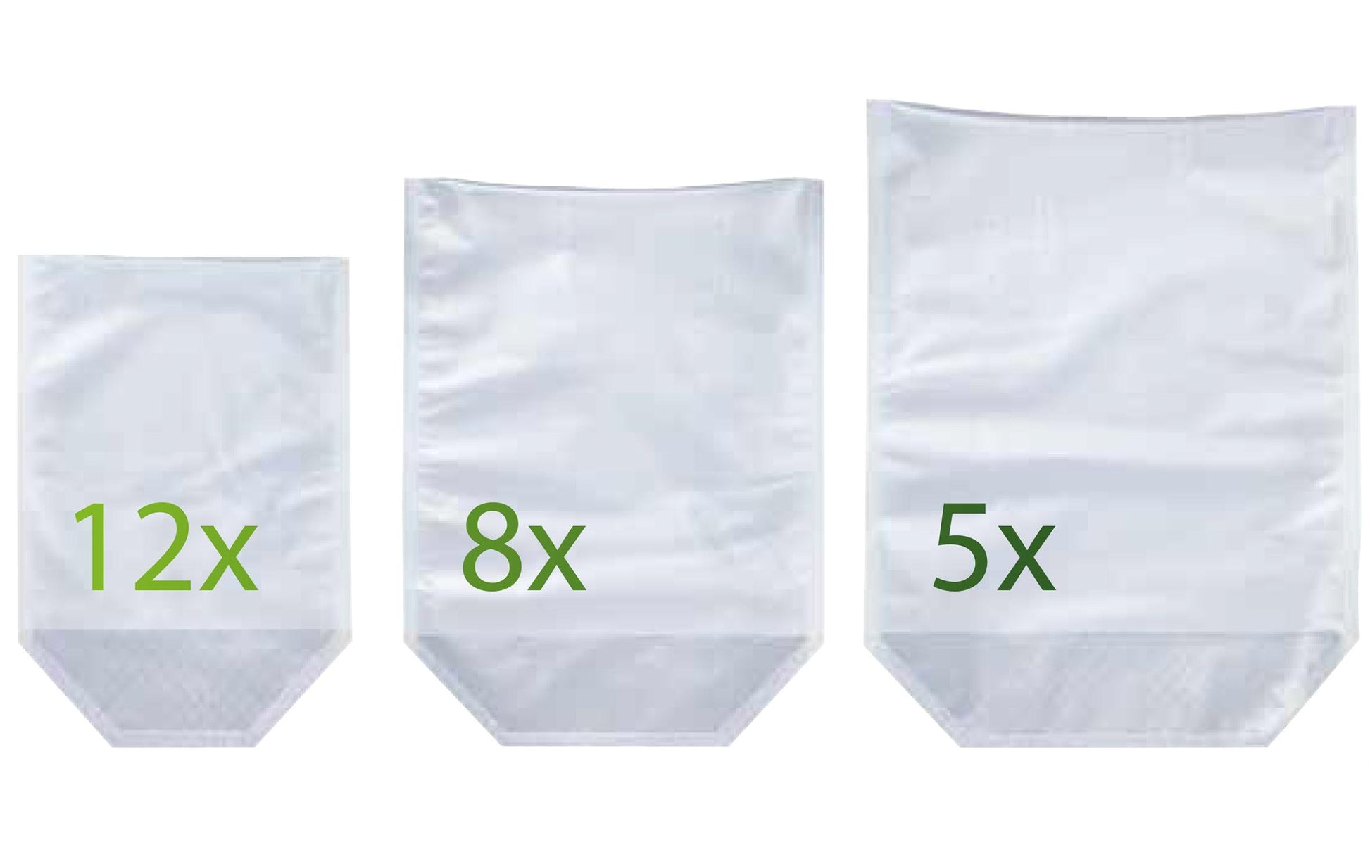 Caso Vakuumierbeutel-Set Profi Standbeutel – 20 × 30 cm (12), 25 × 35 cm (8), 30 × 40 cm (5), 25 Stk.