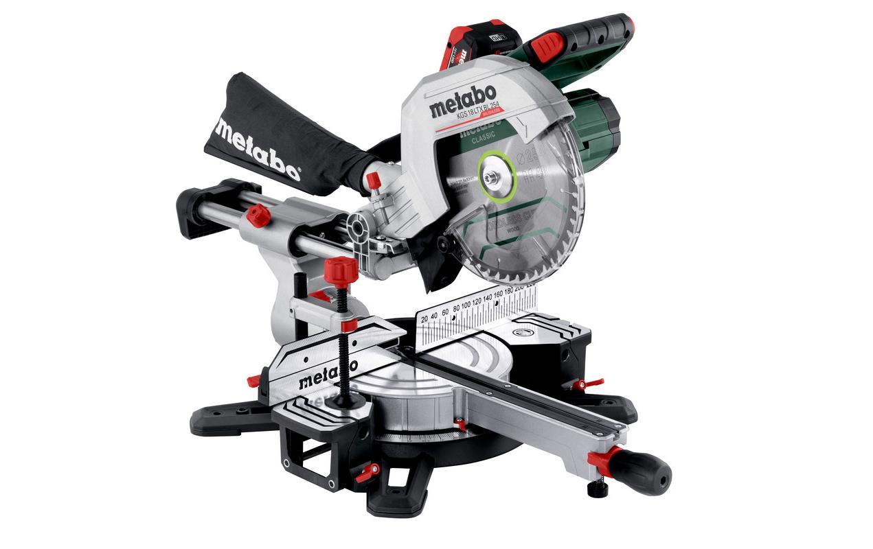 Metabo Akku-Kapp- und Gehrungssäge KGS 18 LTX BL 254 – 18 V (CAS) – Ø 254 mm – 2×8,0 Ah & Ladegerät – LiHD