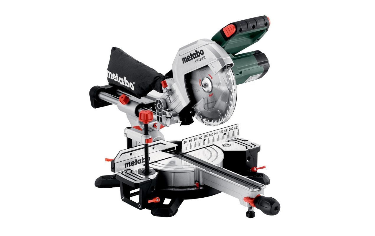 Metabo Kappsäge KGS 216 M – 1 500 W – Sägeblatt-Ø 216 mm – inkl. Sägeblatt & Staubbeutel