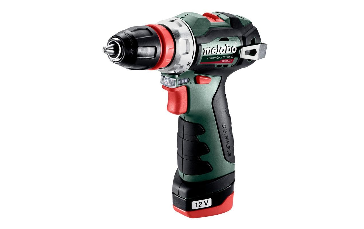 Metabo Akku-Bohrschrauber PowerMaxx BS Basic BLQ – 12 V (Metabo 12V-System) – Schnellspannbohrfutter – mit Akku