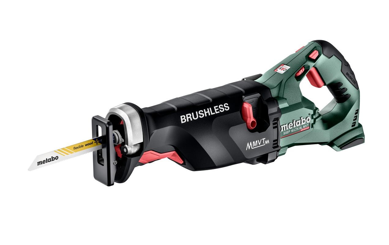 Metabo Säbelsäge SSEP 18 LTX BL MVT – 18 V (CAS) – Hub 32 mm – Solo – für Holz – Brushless