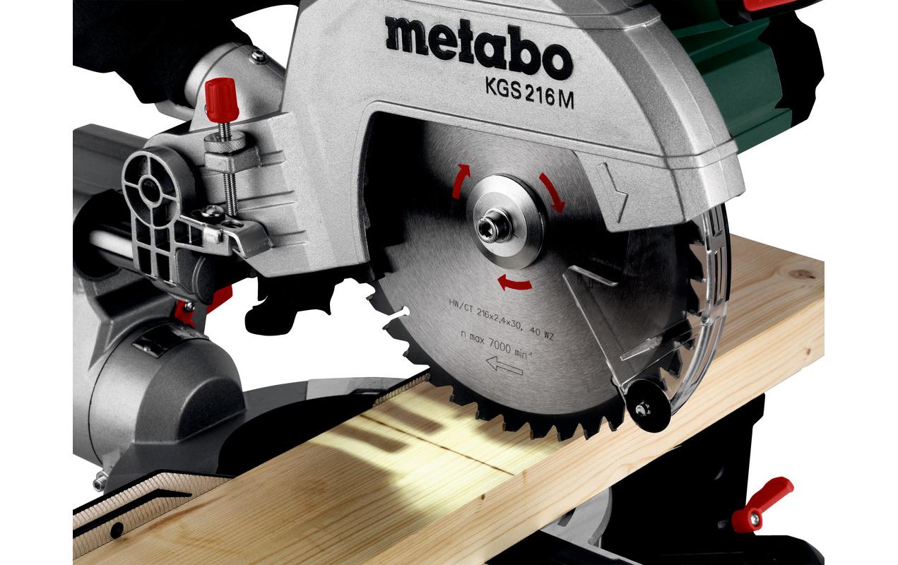 Metabo Kappsäge KGS 216 M – 1 500 W – Sägeblatt-Ø 216 mm – inkl. Sägeblatt & Staubbeutel