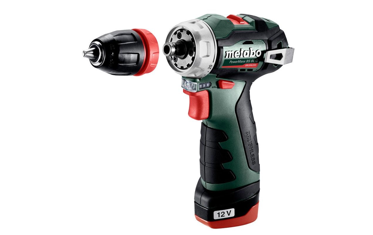 Metabo Akku-Bohrschrauber PowerMaxx BS Basic BLQ – 12 V (Metabo 12V-System) – Schnellspannbohrfutter – mit Akku