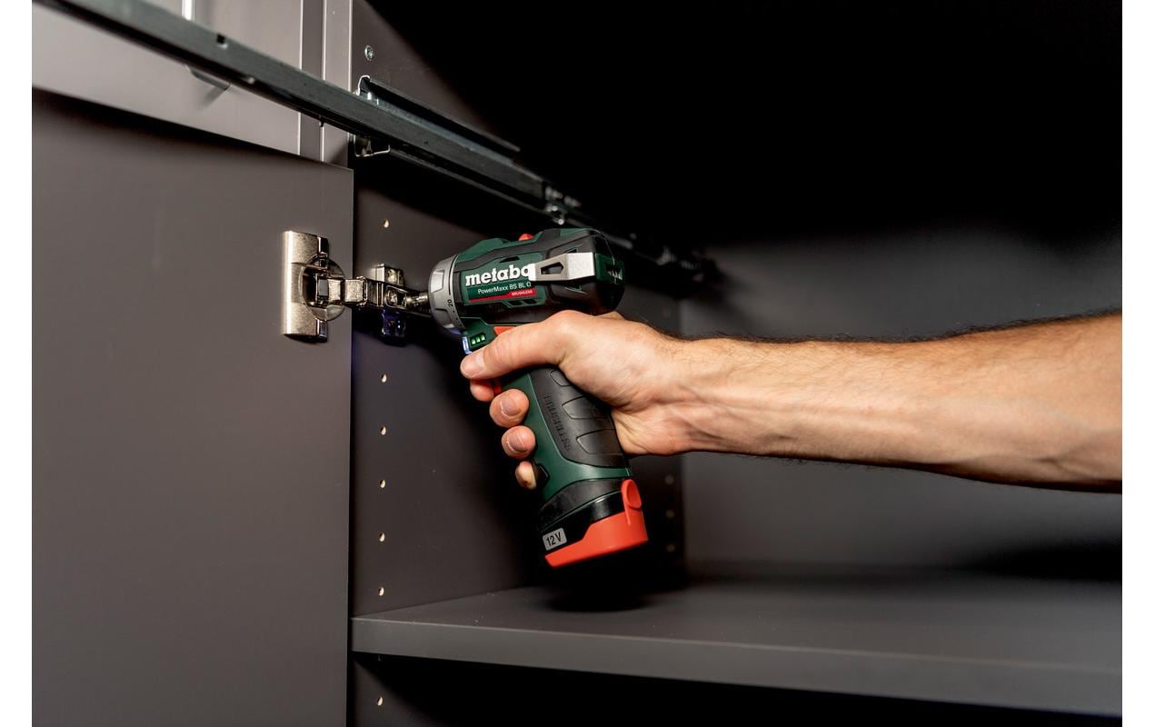 Metabo Akku-Bohrschrauber PowerMaxx BS Basic BLQ – 12 V (Metabo 12V-System) – Schnellspannbohrfutter – mit Akku