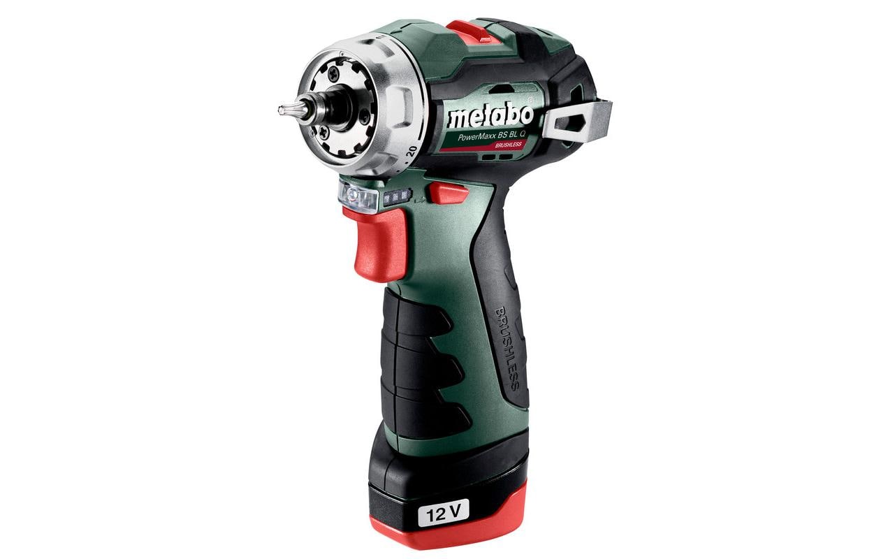 Metabo Akku-Bohrschrauber PowerMaxx BS Basic BLQ – 12 V (Metabo 12V-System) – Schnellspannbohrfutter – mit Akku