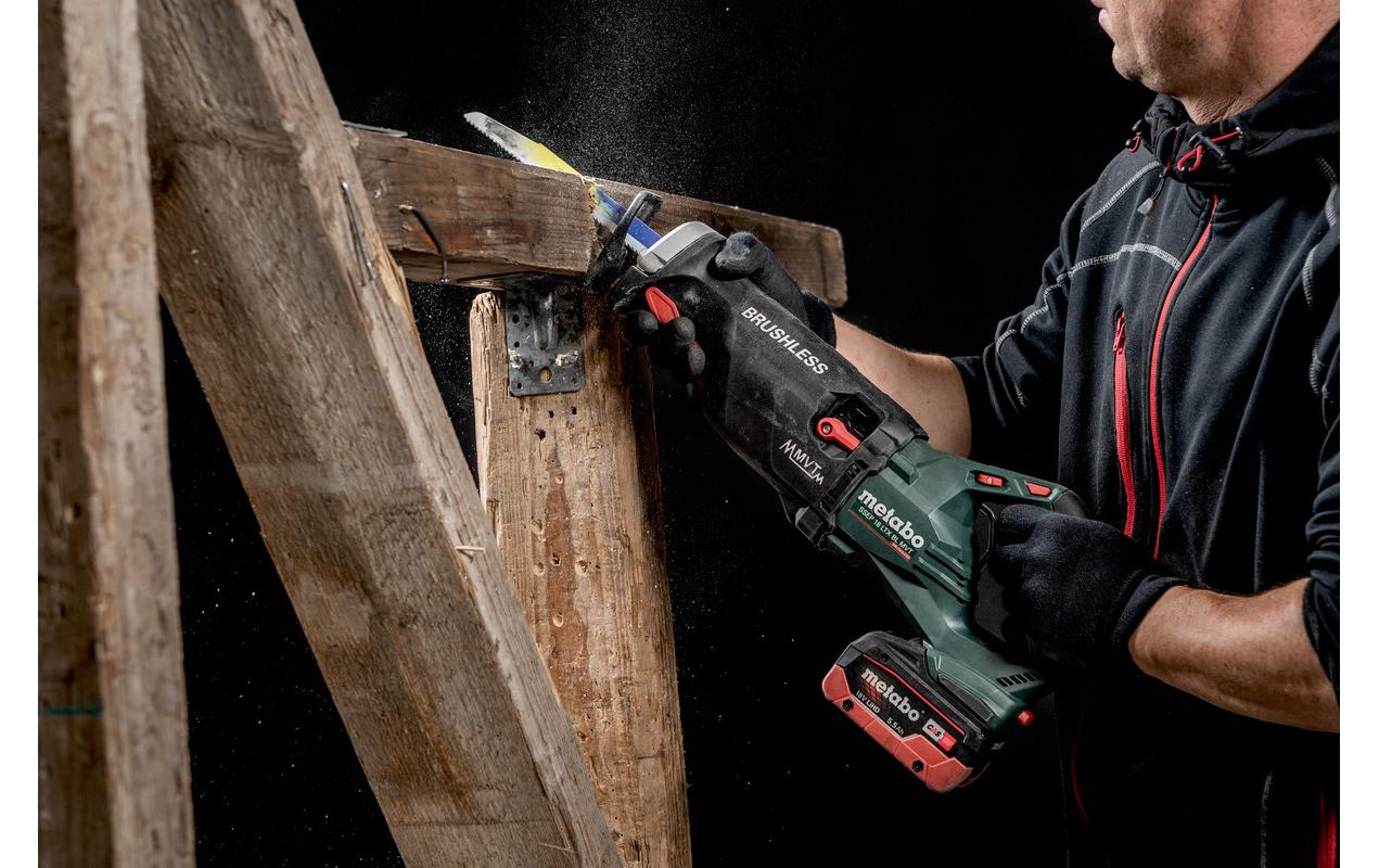 Metabo Säbelsäge SSEP 18 LTX BL MVT – 18 V (CAS) – Hub 32 mm – Solo – für Holz – Brushless