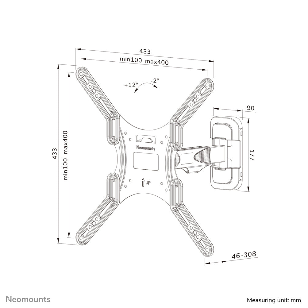 Neomounts Wandhalterung – Vollbeweglich – 32–55" – VESA 100×100–400×400 – bis 35 kg – WL40-540BL14