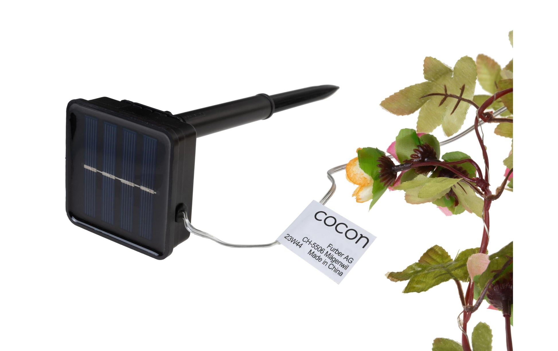 COCON Lichterkette F01850 1er-Set – 10 m, Warmweiss, Solarbetrieb, Starterset, Weiss