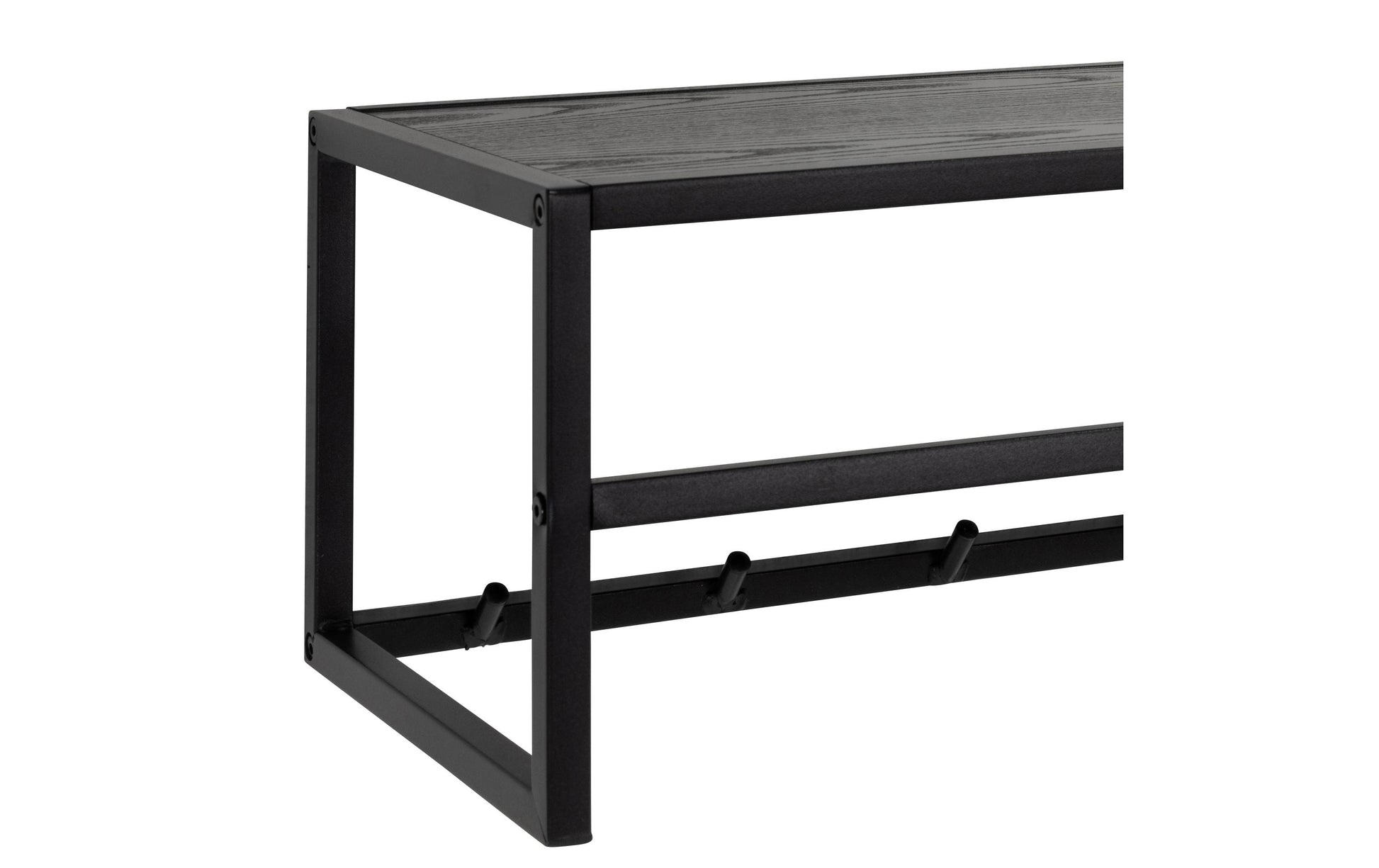 Actona Seaford Wandgarderobe 7 Haken – Stahl/MDF – Schwarz – 770 × 220 × 280 mm