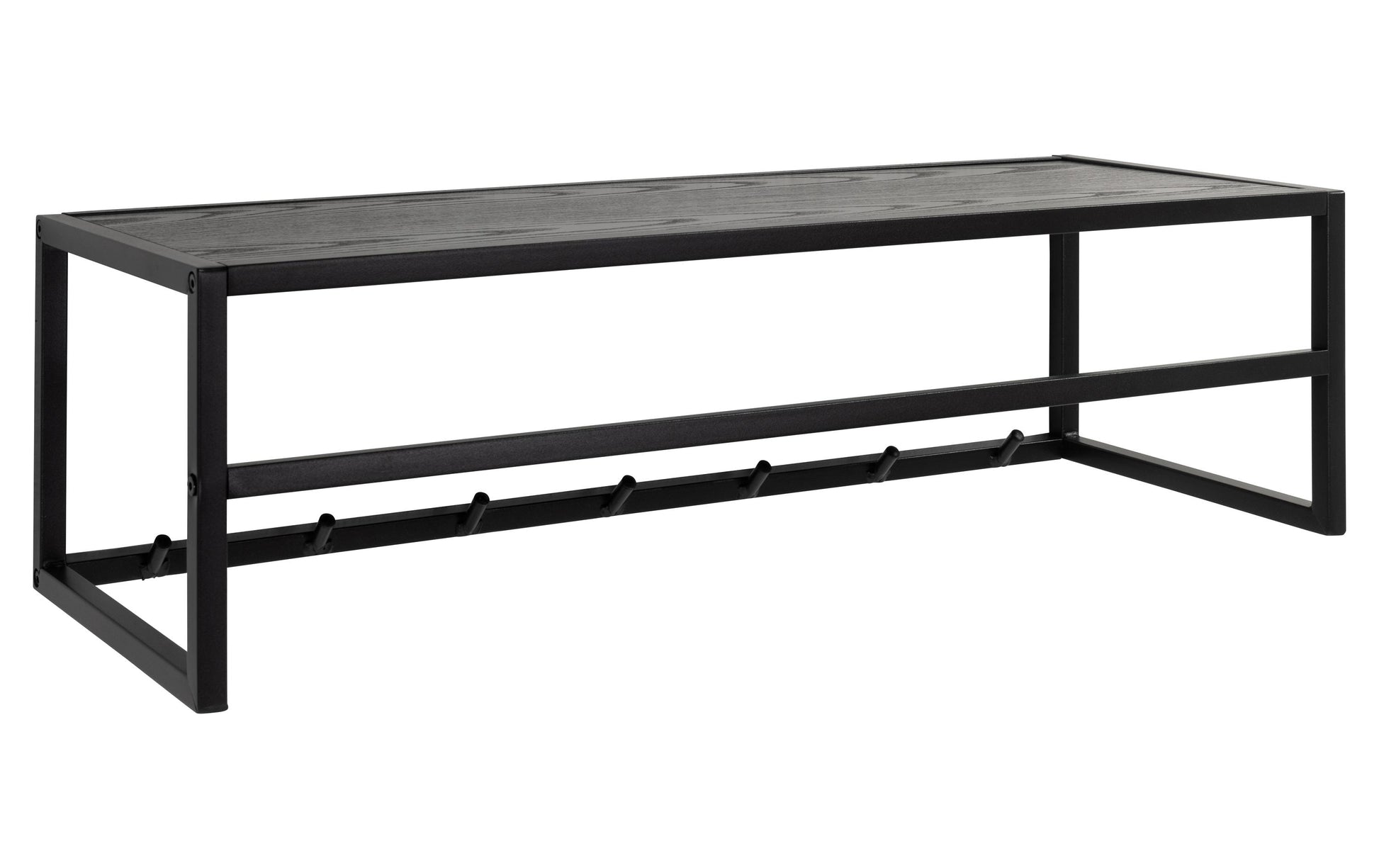 Actona Seaford Wandgarderobe 7 Haken – Stahl/MDF – Schwarz – 770 × 220 × 280 mm