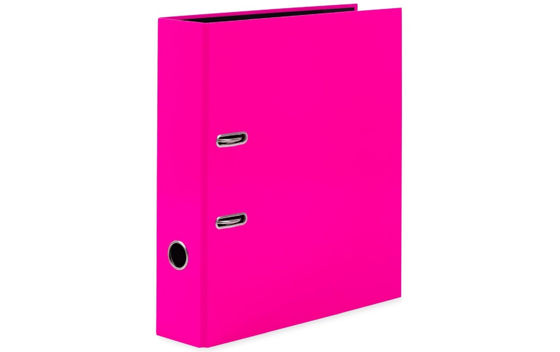 HERMA Ordner – A4 hoch – 2-Ring Hebelmechanik, Rücken 70 mm – neonpink, mit Niederhalter, mit Griffloch
