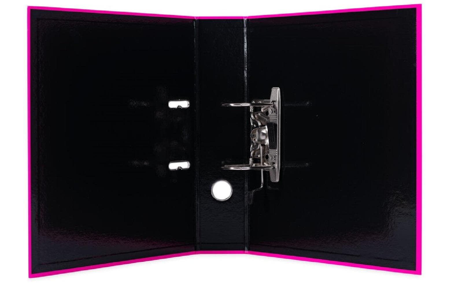HERMA Ordner – A4 hoch – 2-Ring Hebelmechanik, Rücken 70 mm – neonpink, mit Niederhalter, mit Griffloch