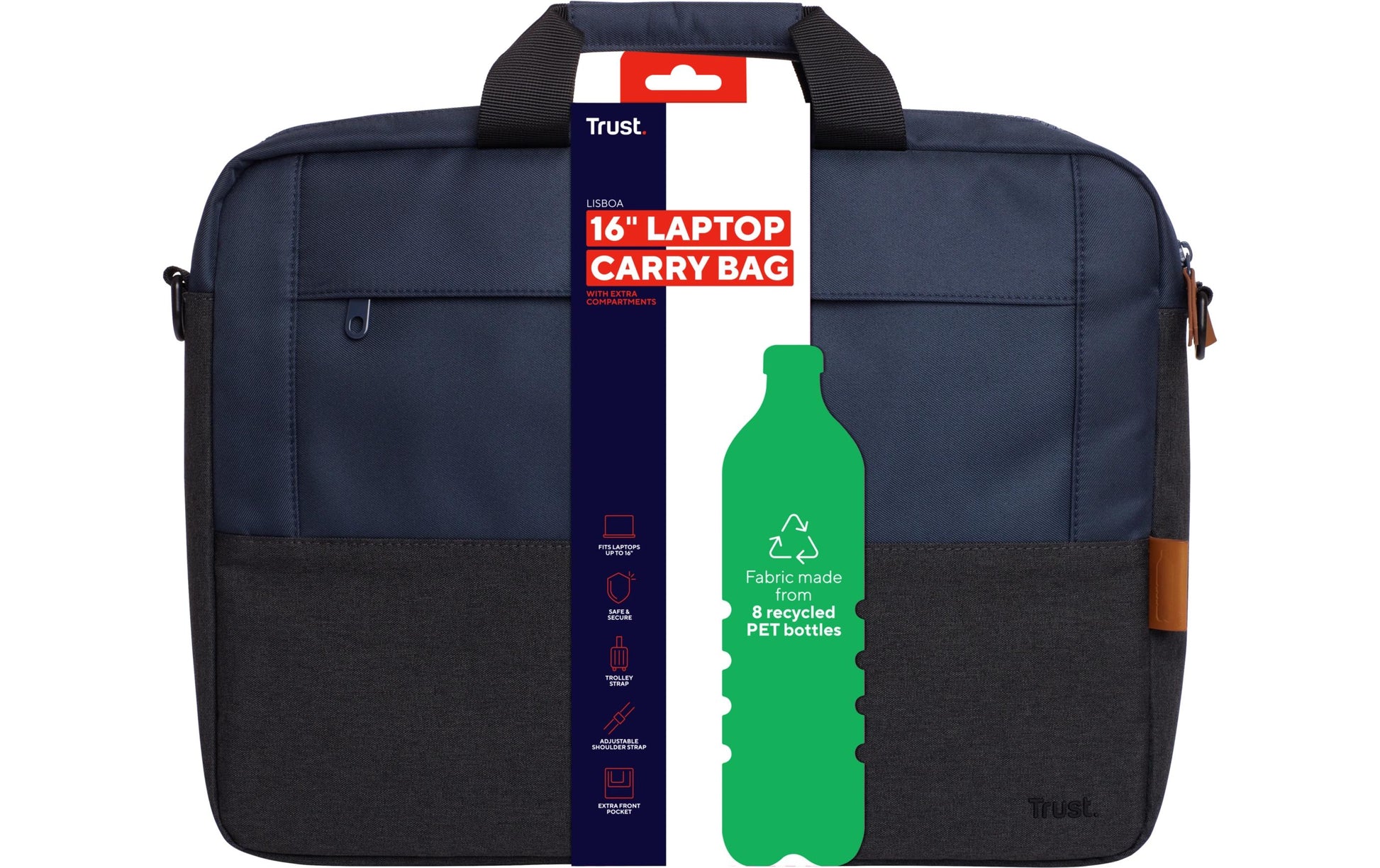 Trust Notebook-Tasche für Notebooks bis 16" – schockresistent, wasserdicht – Blau