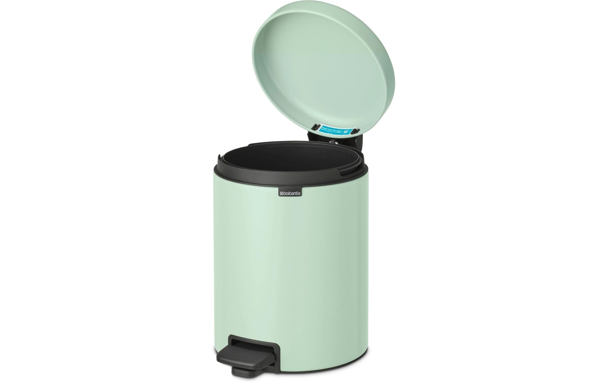 Brabantia NewIcon Treteimer – 5 l – Stahl, rund – Hellgrün – Soft-Close, mit Innenkübel