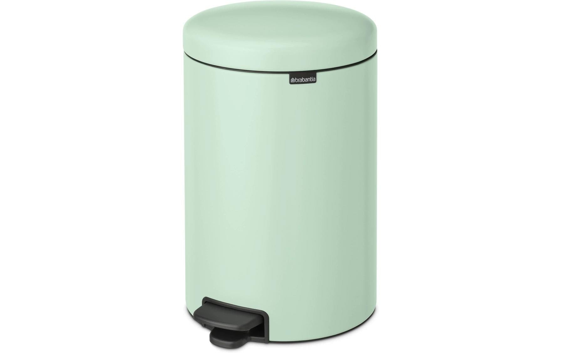 Brabantia NewIcon Papierkorb – 20 l, mit Deckel – Stahl, Grün – B × H × T 290 × 467 × 380 mm