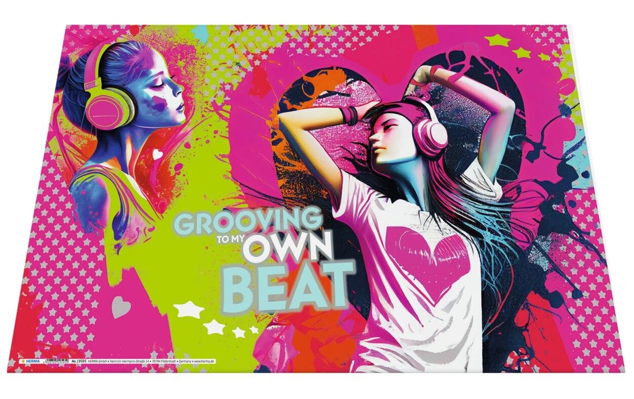 HERMA Schreibunterlage – Music Girl – 550 × 350 mm – Karton, rutschfest