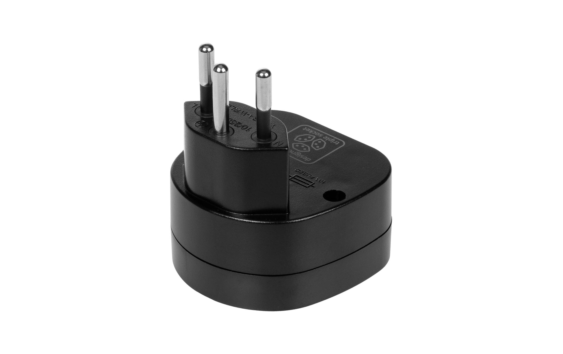 Furber. Furber – Reiseadapter – von Italien nach Schweiz – geerdet, 10 A, 2500 W – schwarz