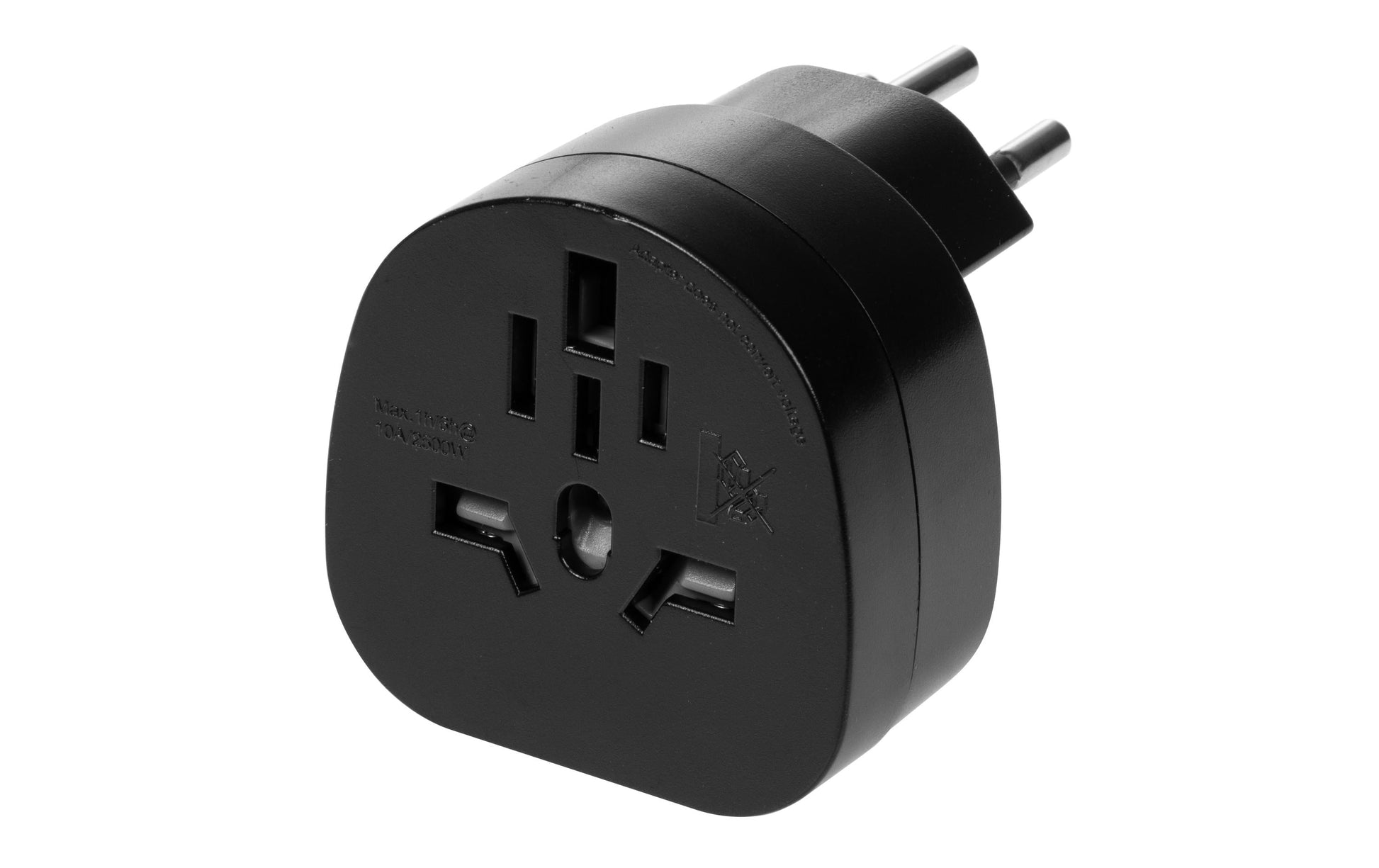 Furber. Furber – Reiseadapter – von Italien nach Schweiz – geerdet, 10 A, 2500 W – schwarz
