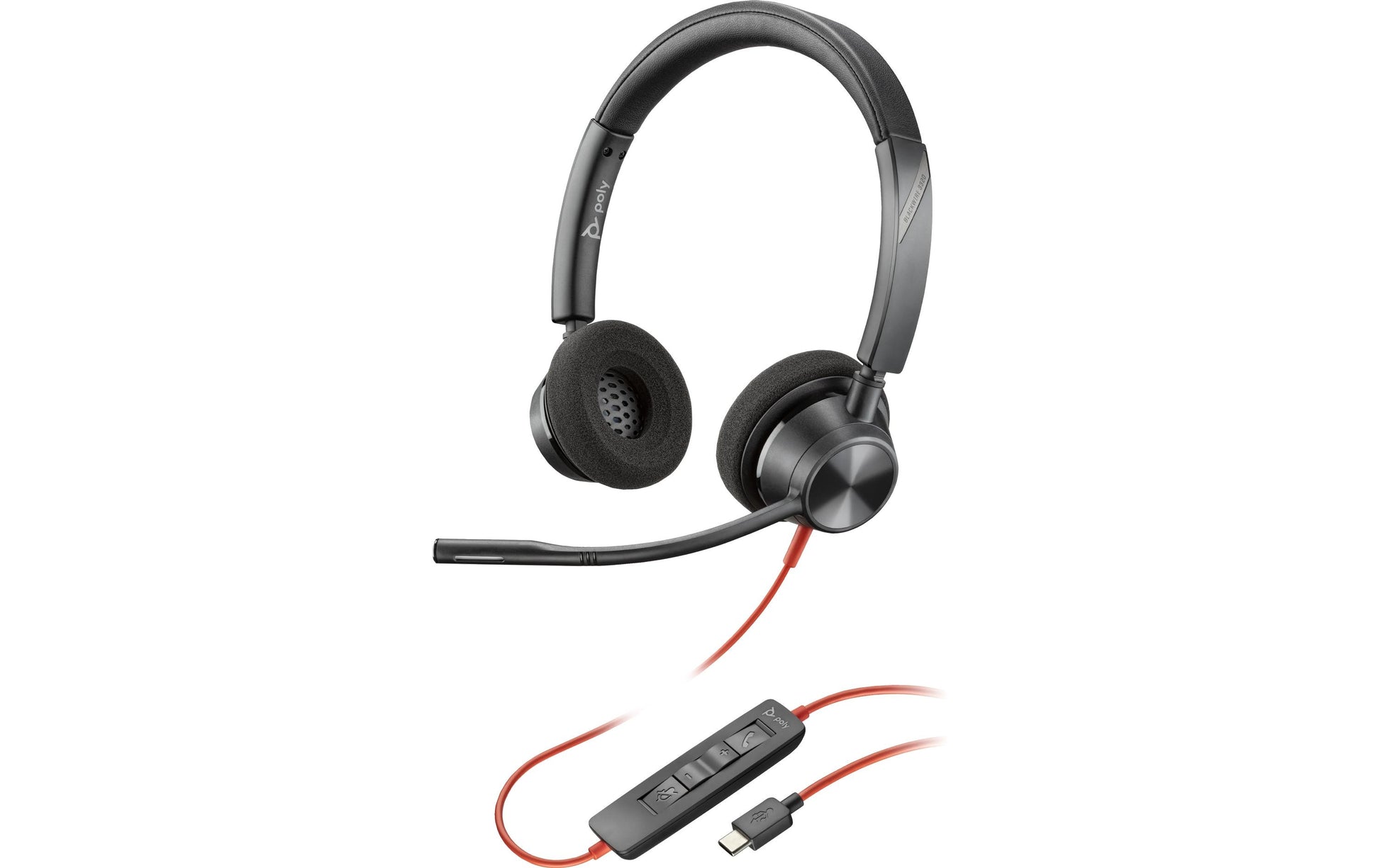 Poly Blackwire 3320 Office-Headset – On-Ear, Stereo, USB-C, Schwarz