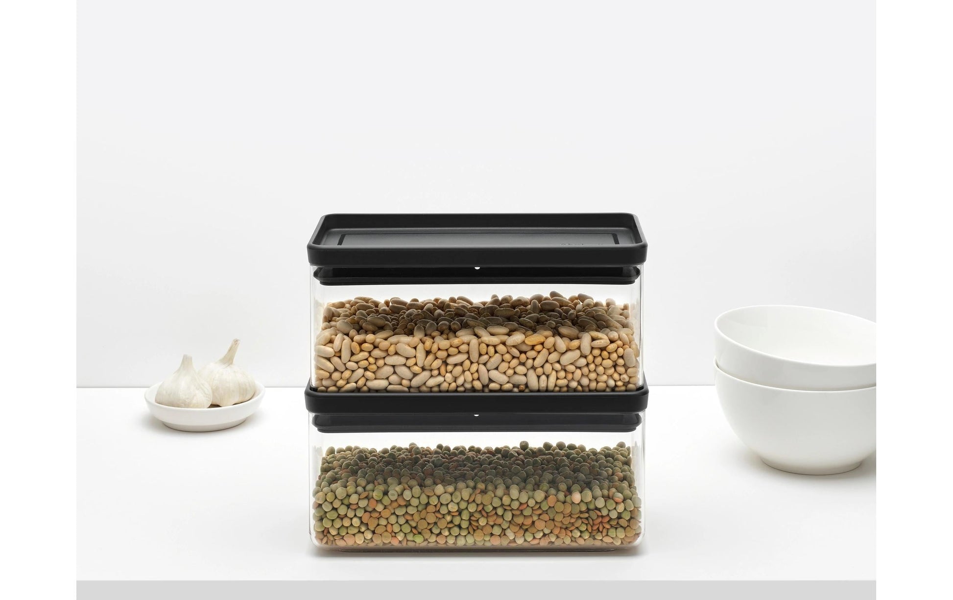 Brabantia Tasty+ – Vorratsdose 1,5 l, 22,1 × 11,1 × 10,6 cm, Kunststoff, Transparent