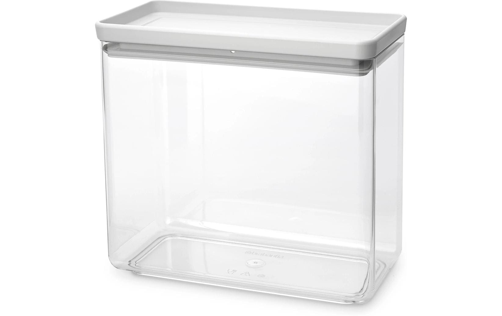 Brabantia Vorratsdose 3,5 L, 22,1 × 11,1 × 20,1 cm, Kunststoff, Transparent/Hellgrau