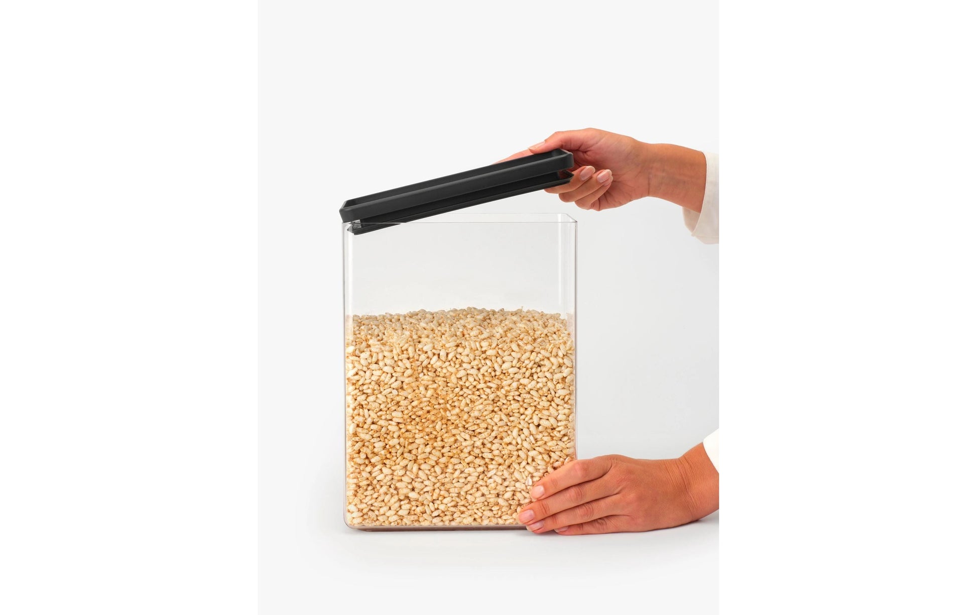 Brabantia Vorratsdose 5,4 l, 22,1 × 11,1 × 29,6 cm, Kunststoff, Grau/Transparent