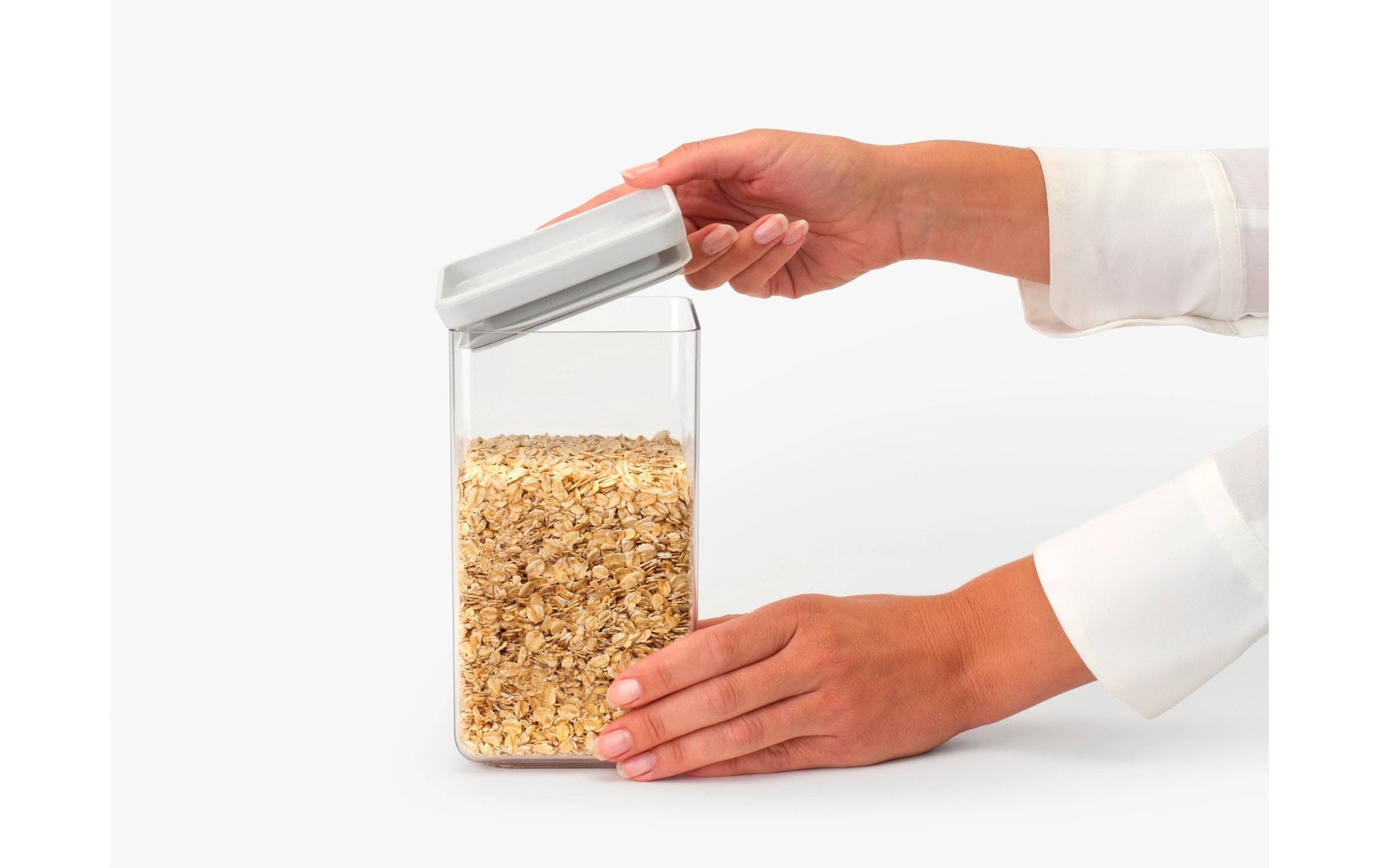 Brabantia Vorratsdose Tasty+ – 3,5 l + 2 × 1,6 l – eckig – transparent – 3 Stück
