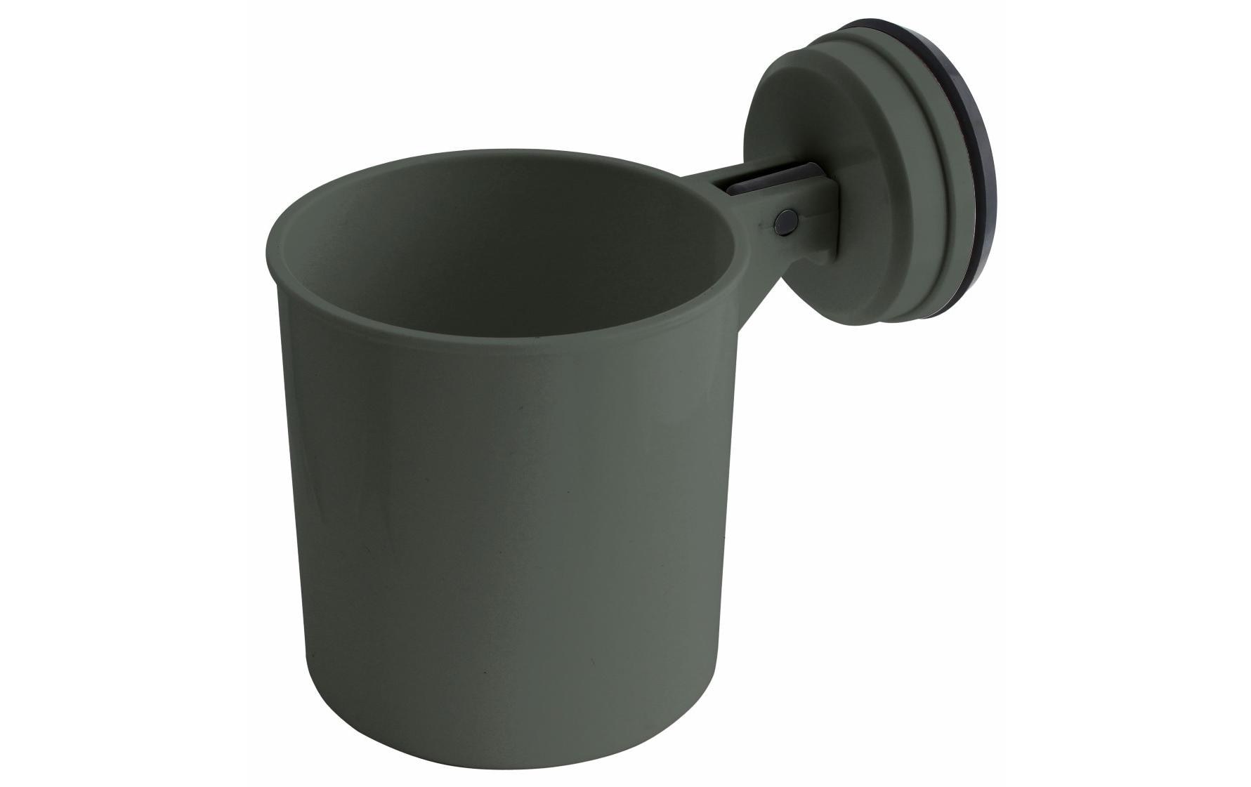 Eurotrail Zahnbürstenhalter ETKW8026 – 10,9×10,9×11,3 cm, ABS, Saugnapf, Schwarz