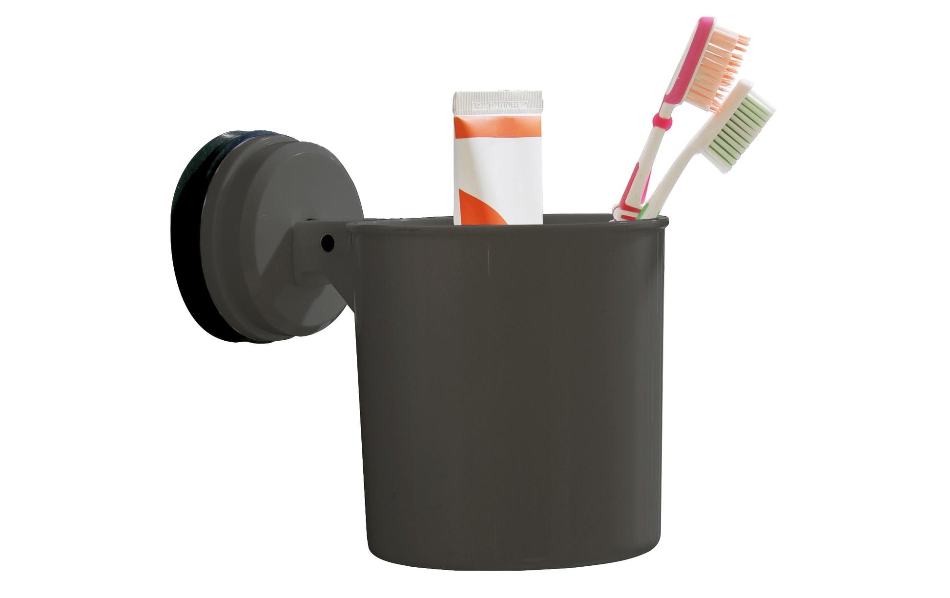 Eurotrail Zahnbürstenhalter ETKW8026 – 10,9×10,9×11,3 cm, ABS, Saugnapf, Schwarz