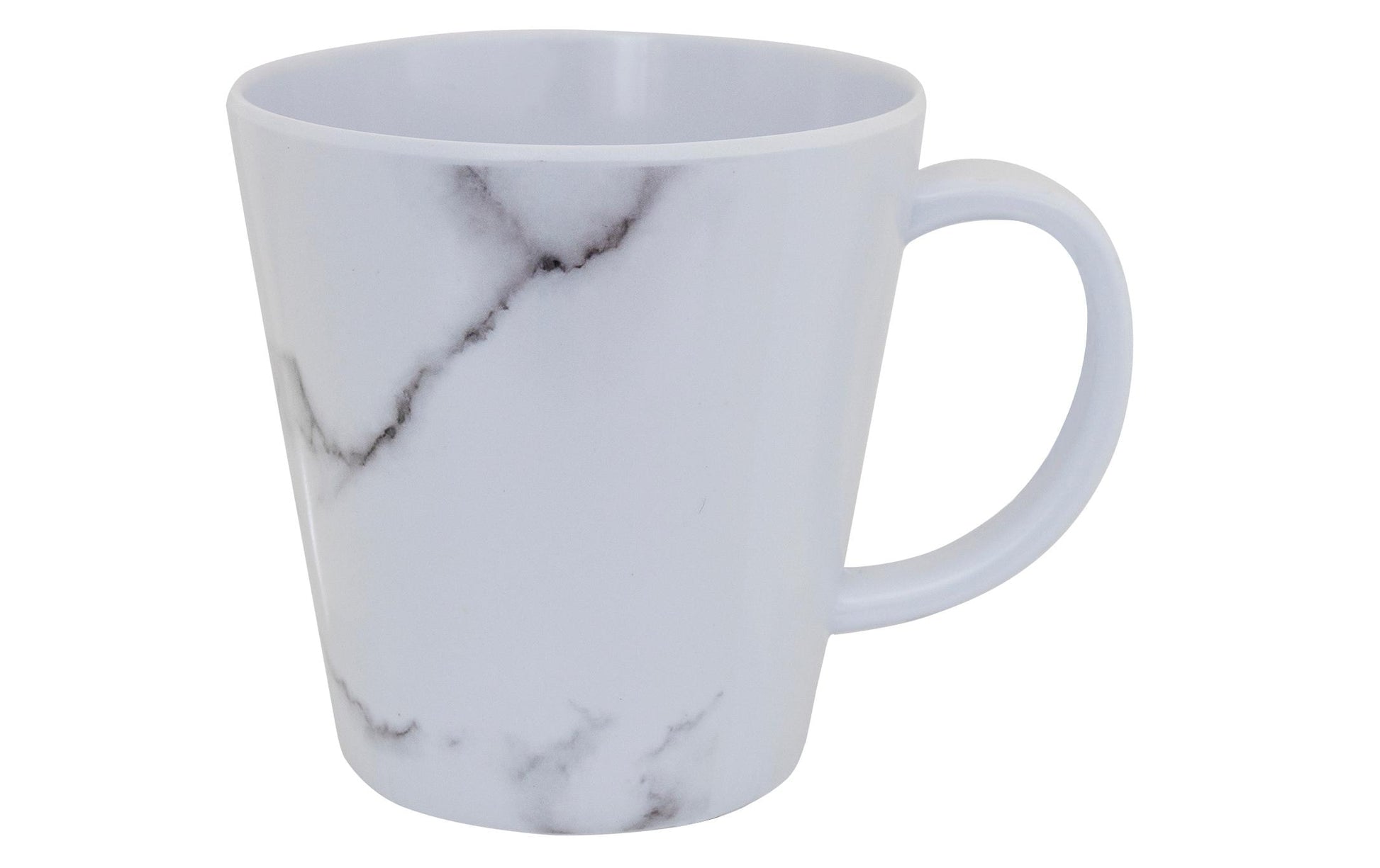 Eurotrail Geschirrset Marble ETKW2071 – 16-teiliges Set, Ø 27 cm, Melamin, Weiss