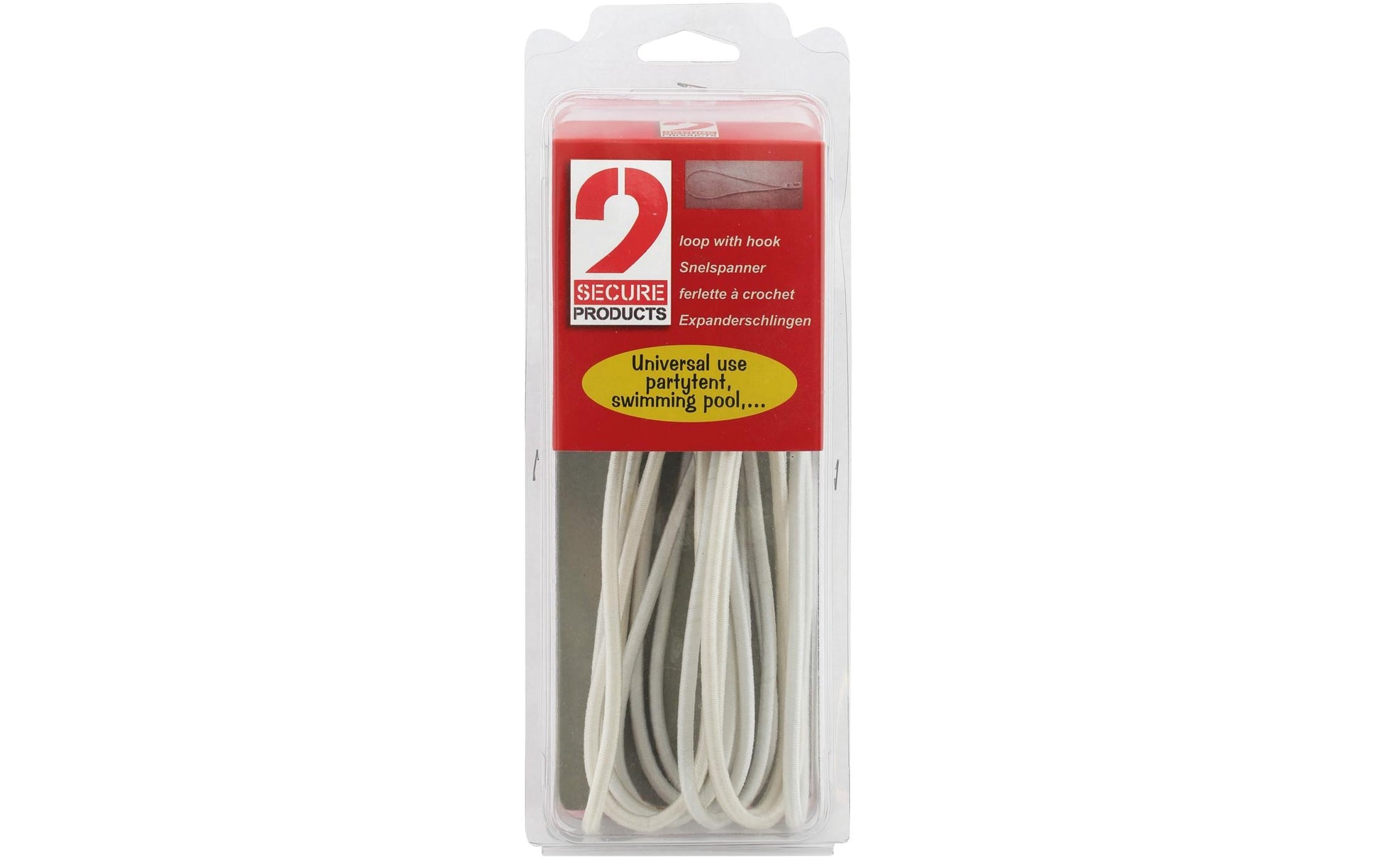 Eurotrail Schlaufenband 100 × 6 mm, Gummi, weiss, mit Kunststoffhaken