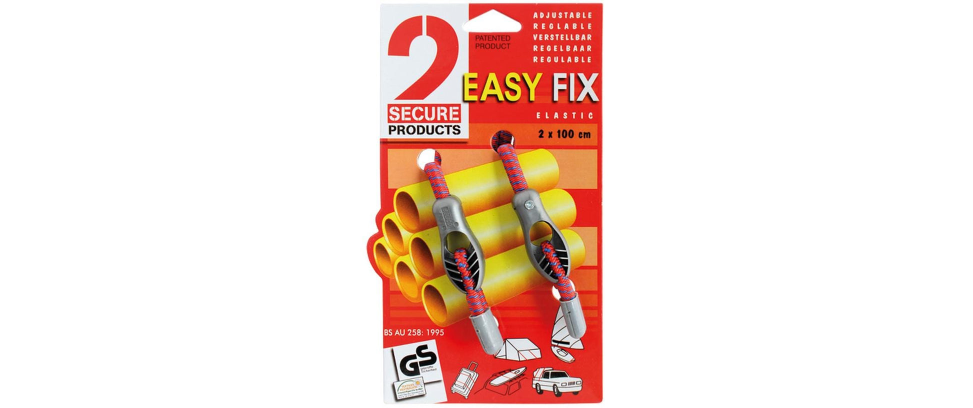 Eurotrail Kordel Gummi, dunkelrot Ø 8 mm × 1 m, 2 Stk., für Auto
