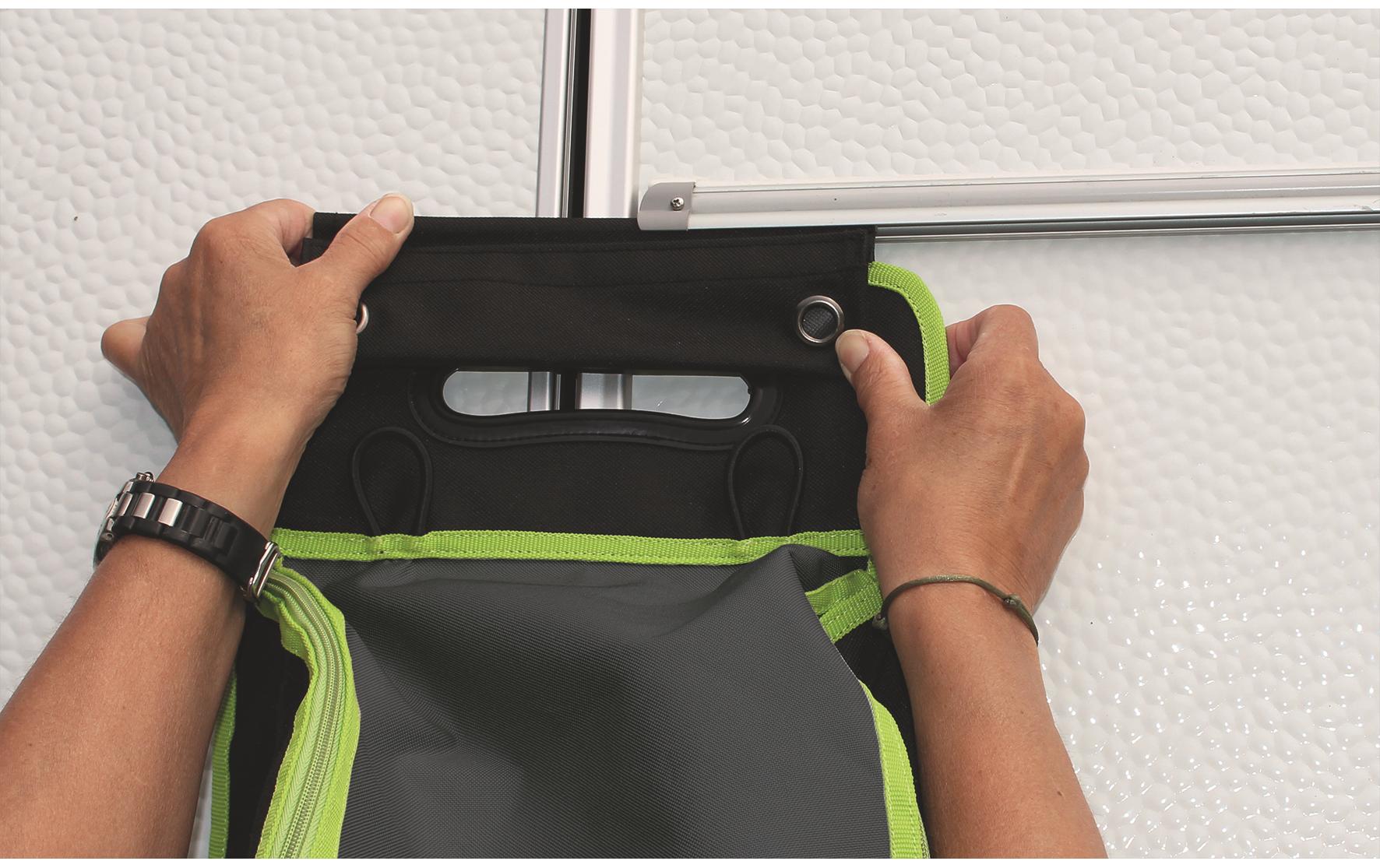 Eurotrail Utensilientasche Oxford S – 5 Fächer, 28×80 cm – Schwarz/Grün – Polyester