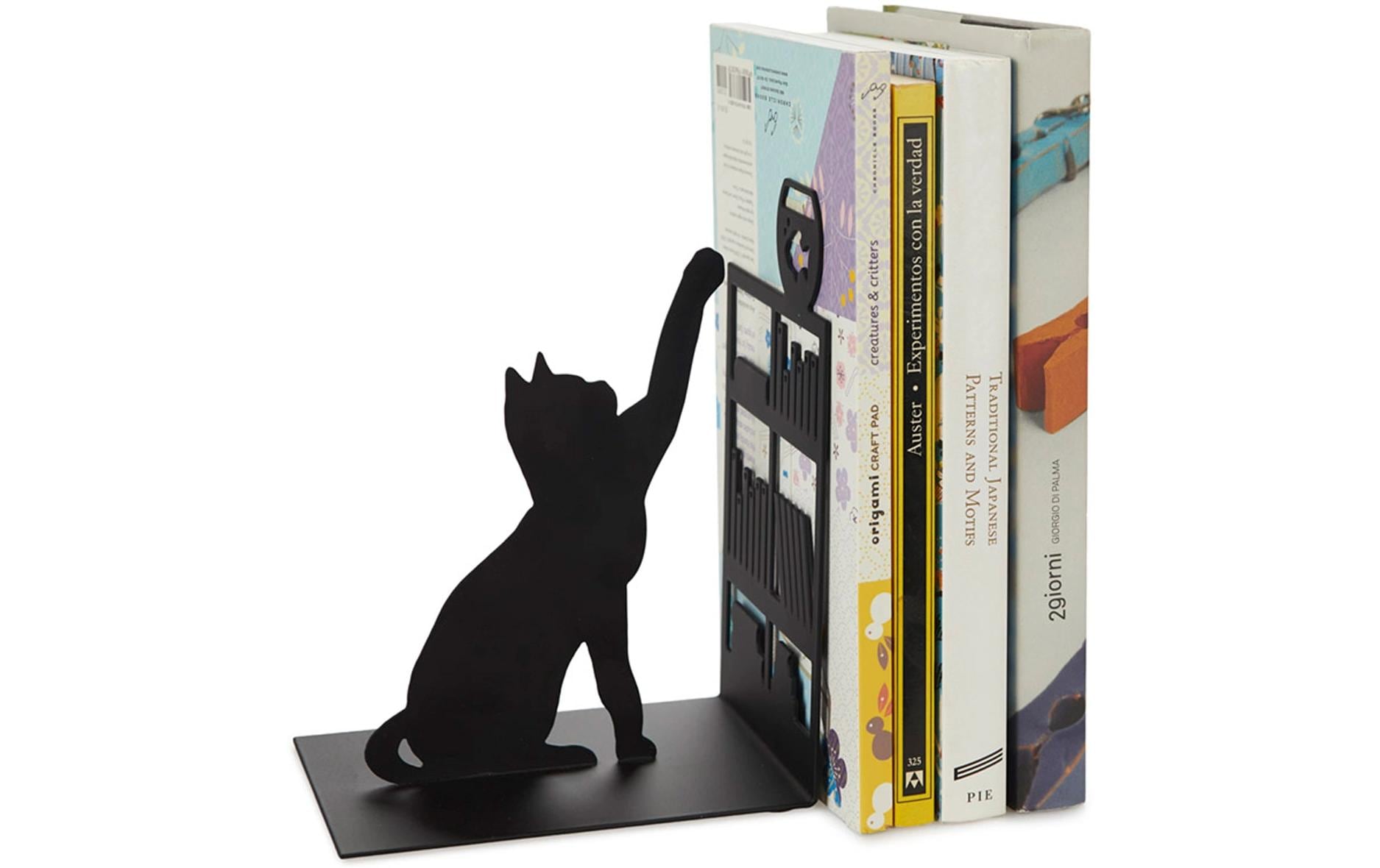 Trendform Buchstützen – schwarz, Metall, B 130 × H 100 × T 170 mm, 4er-Set
