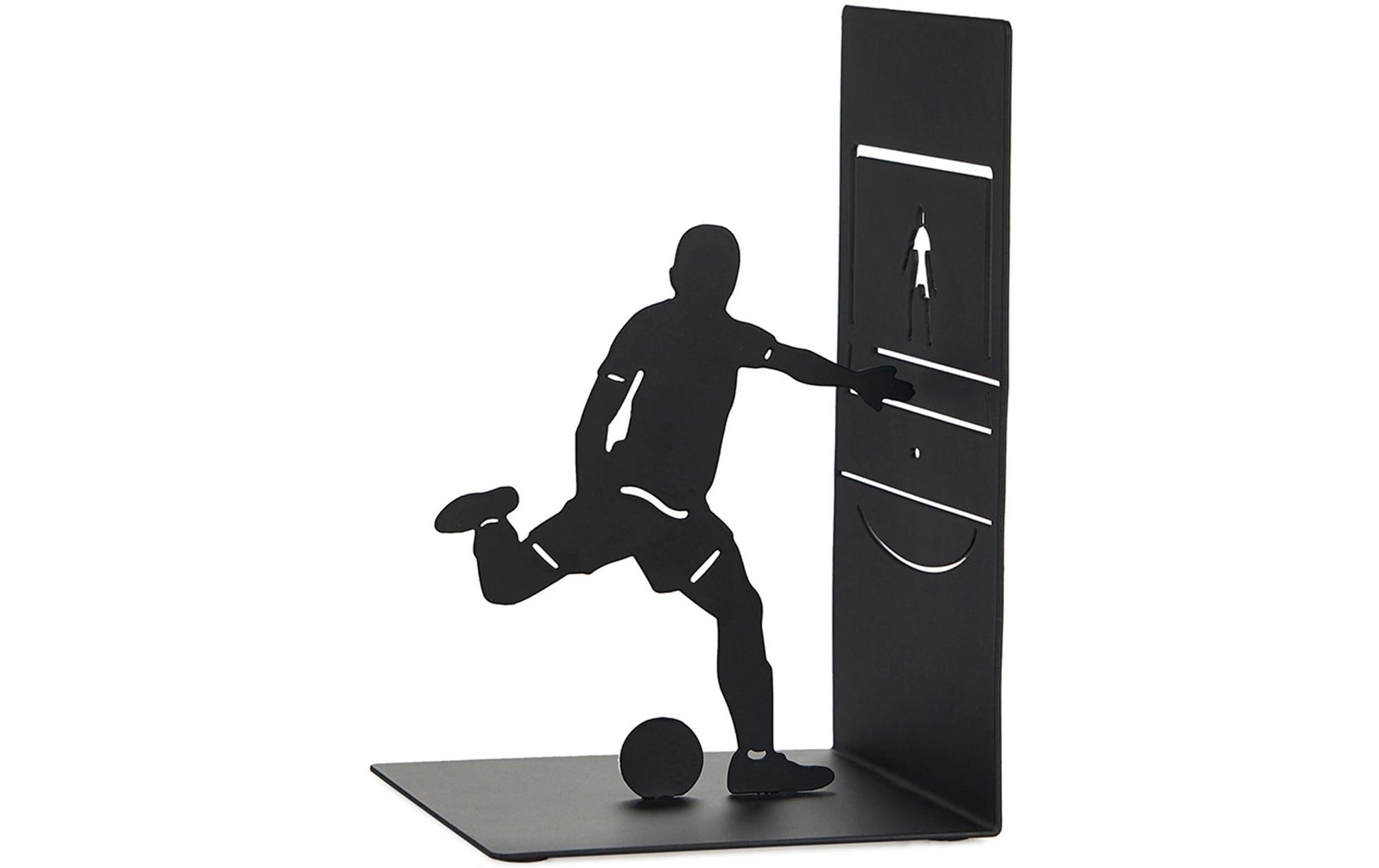 Trendform Goal Kick Buchstützen – 4er-Set, Fussball, Schwarz, Metall, B 110 × H 100 × T 170 mm