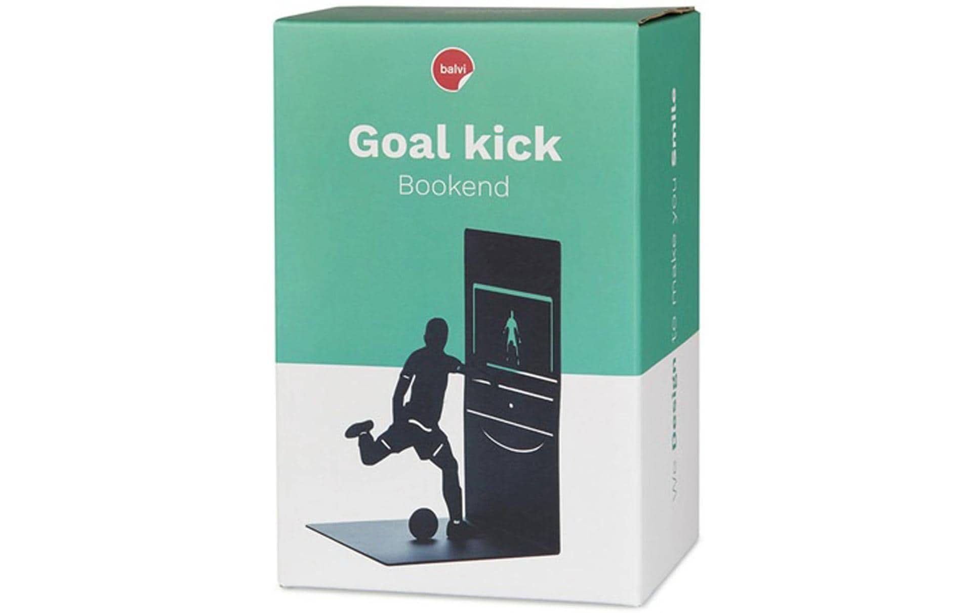 Trendform Goal Kick Buchstützen – 4er-Set, Fussball, Schwarz, Metall, B 110 × H 100 × T 170 mm